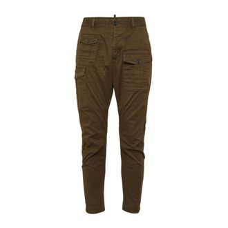 Dsquared2 Chinos, male, Green, Size: 2XL Green Trousers with Cargo Pocket