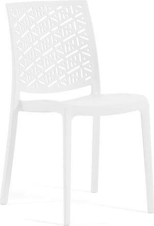 Siediti Fuori e Dentro Conjunto de 4 sillas de resina para interior o exterior blancas