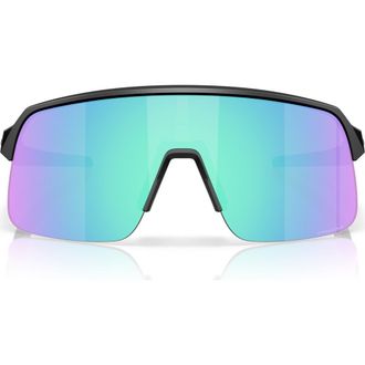 Oakley Prizm Everyday 34mm Rectangular Sunglasses in Matte Black Prizm Sapphire at Nordstrom