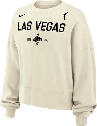 Nike Las Vegas Aces Phoenix Fleece Nike Womens WNBA Crew-Neck Sweatshirt in White | W33302WLVS-SAI