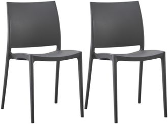 Clp Juego De 2 Sillas De Jard&iacute;n Meton Gris Oscuro