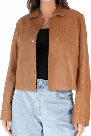 Mauritius Lefei Rf Leather Jacket In Camel
