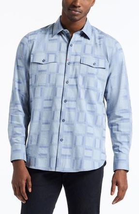 Robert Graham Eaton Long Sleeve Button-Up Shirt in Grey at Nordstrom Rack, Size Xxx-Large