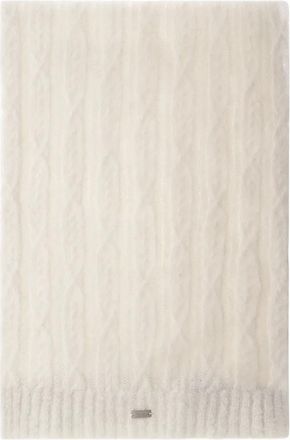 Herno cable-knit scarf - White
