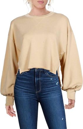 Frame Denim Easy Shirttail Hi-Low Oversized Sweatshirt In Tan
