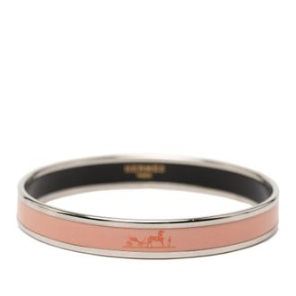 Herm&egrave;s Pre-owned Hermes Narrow Caleche Enamel Bangle 65 Ladies BEOQ1BNJ203W86B7