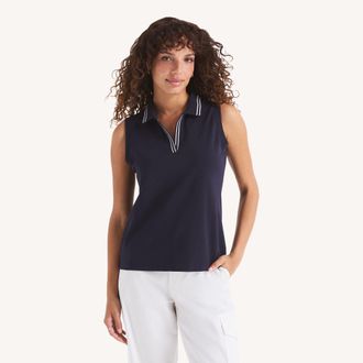 Nautica Womens Sleeveless Deck Polo