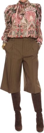 Ciebon Lynn Printed Metallic Blouse In Burgundy