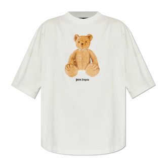 Palm Angels T-Shirts, male, White, Size: XL Teddy Bear Logo T-Shirt