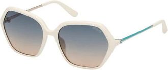 Guess Sunglasses, female, White, Size: ONE SIZE Resin Frame Stylish Sunglasses