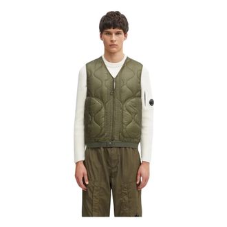 C.P. Company Gilets - Heren - Bodywarmers - Groen - L - Leer - Jassen