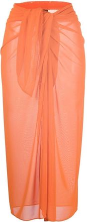 Fisico draped tie sarong - women - Polyamide/Elastane - One Size - Orange