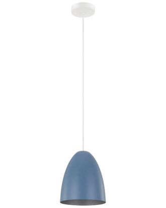 Eglo Eglo Sarabia 1 Light Pendant With Pastel Dark Blue & Silver Metal Shade