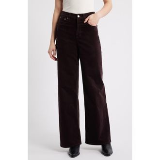 Spanx High Waist Wide Leg Corduroy Pants in Truffle Brown at Nordstrom, Size X-Small