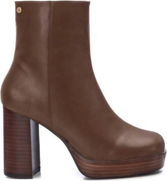 Xti Womens Block Heel Booties In Taupe