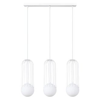 Wonderlamp L&aacute;mpara colgante blanco con 3 esferas de cristal