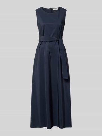 Max Mara A-Linie Abendkleid mit Baumwoll-Anteil Modell GENTILE in Dunkelblau, Gr&ouml;&szlig;e 34