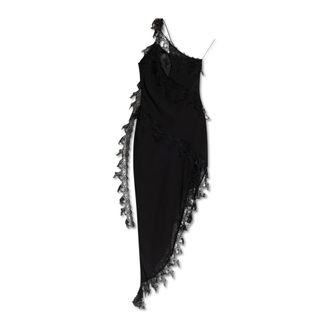 Blumarine Jurk met kanten inzetstukken - Dames - Feestkleedjes - Zwart - 2XS - Polyester - Kleedjes