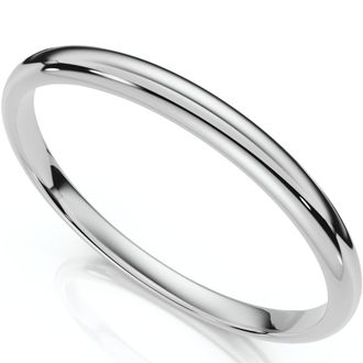 Pompeii3 2mm Plain Polished Platinum Comfort Wedding Band Size Selectable