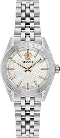 Versace V-Code Bracelet Watch, 36mm in Stainless Steel at Nordstrom