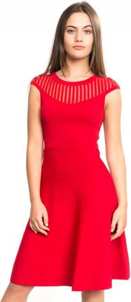 French Connection Womens Capped Sleeve Knits in Red viscose - Size 12 UK