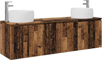 vidaXL Juego De Muebles De Ba&ntilde;o 3 Uds. Madera Envejecida Vidaxl