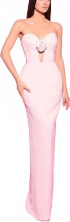 Tarik Ediz Strapless Dress With Cut Out Bodice In Ice Pink