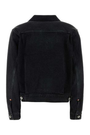 sacai Womens Black Denim Jacket Exterior: Cotton Giubbini