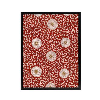 Artery8 Owen Jones Floral Filigree Pattern in Red Framed Canvas Wall Art Print | Size: W24 x H32