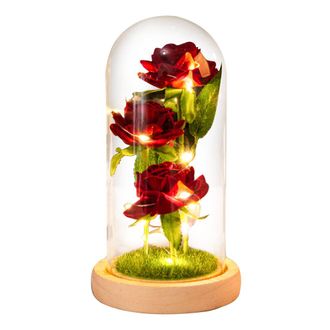 OEM L&aacute;mpara Led Con Cubierta De Cristal, Con Un Rom&aacute;ntico Y Art&iacute;stico Dise&ntilde;o De Rosa: Un Regalo Perfecto Para Tu Novia