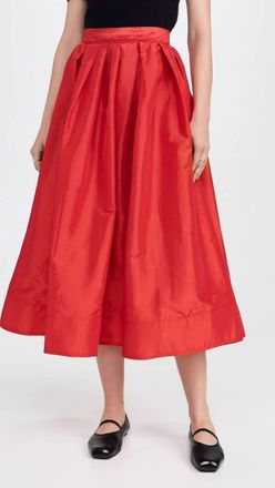 Free People Emilia Full Skirt In High Risk Red