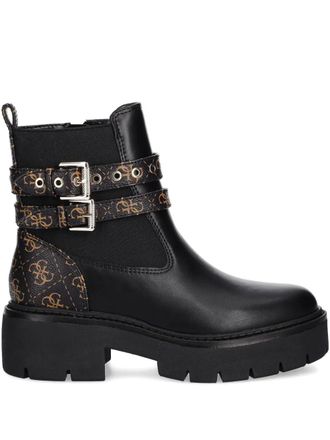 Guess Co Buckle Strap Boots - Black