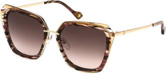 Yalea SYA149 ANGELA 0S41 Womens Sunglasses Brown Size 56