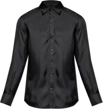 Dolce & Gabbana Zijden overhemd - Heren - Zakelijke Overhemden - Zwart - M - Overhemden
