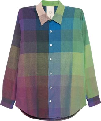 Marrakshi Life Camicia con motivo tartan - Verde