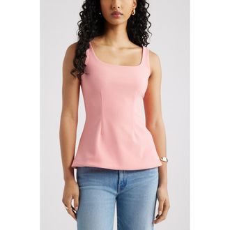 Open Edit Flared Tank in Pink Flamingo at Nordstrom, Size Xx-Small