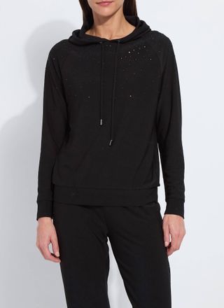 Lyss&eacute; Studded Sweatshirt Hoodie In Black