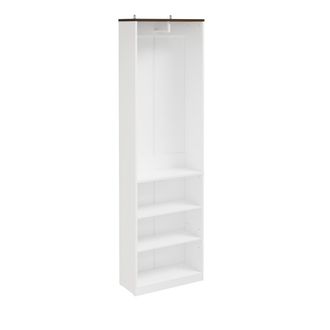 SoBuy Sobuy Armario Ropero Abierto Sin Puertas Perchero Con Estantes Y Barra Para Colgar Armario Blanco Peque&ntilde;o Con Estantes 55&times;25&times;187 Cm Capacidad De Carga