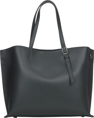 Estro & Luminara Tassen, Dames, Zwart, ONE Size, Leer, Leren Shopper Tas