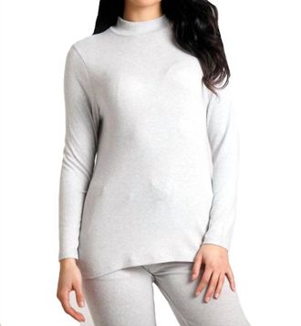 French Kyss Supersoft Mock Neck Pullover In Frost
