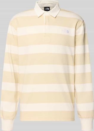 The North Face Sweatshirt mit Polokragen und Label-Stitching in Offwhite, Gr&ouml;&szlig;e XXL