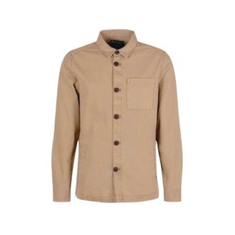 Barbour Washed Cotton Overshirt - Heren - Casual Overhemden - Beige - M - Katoen - Overhemden