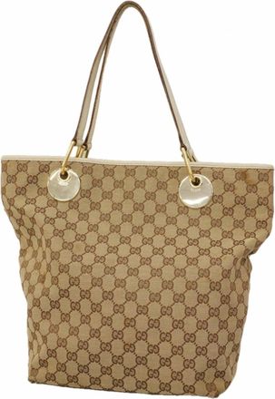 Gucci Brown Canvas Tote Bag (Pre-Owned)