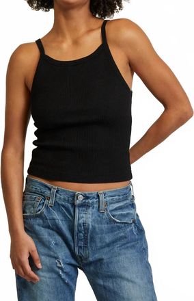 perfectwhitetee Bonnie Ribbed Tank Top In Black