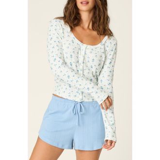PJ Salvage More Amour Floral Ditsy Pointelle Top in Ivory at Nordstrom, Size X-Large