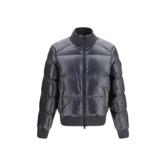 Moose Knuckles Gray Nylon Mens Bomber