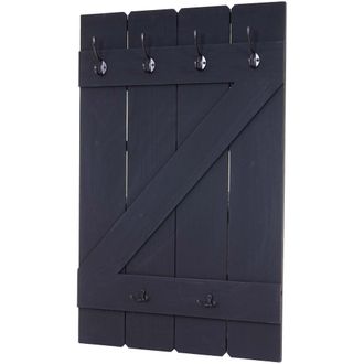 Hhg Hhg - Perchero De Pared 783, Perchero, Panel Perchero, 6 Ganchos 91x60cm, Gris Oscuro Shabby