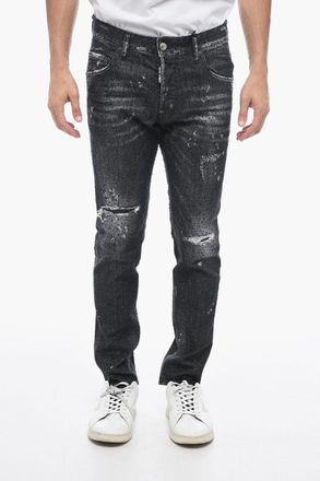 Dsquared2 Jeans Skater Fit con Cristalli All-Over 14cm Dsquared2