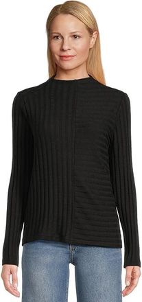 Michael Stars Asher Mock Neck Womens Clothing Black : XL (US 10-12), Cotton/Spandex/Viscose