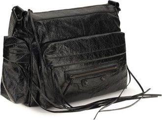 Balenciaga Mens Black Lamb Ovis Aries Shoulder Bag